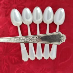 4X 1847 Rogers Ancestral Serving Spoons SilverPlate